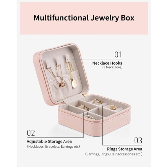 Vlando Travel Jewelry Case- Pink - Picture 4 of 11